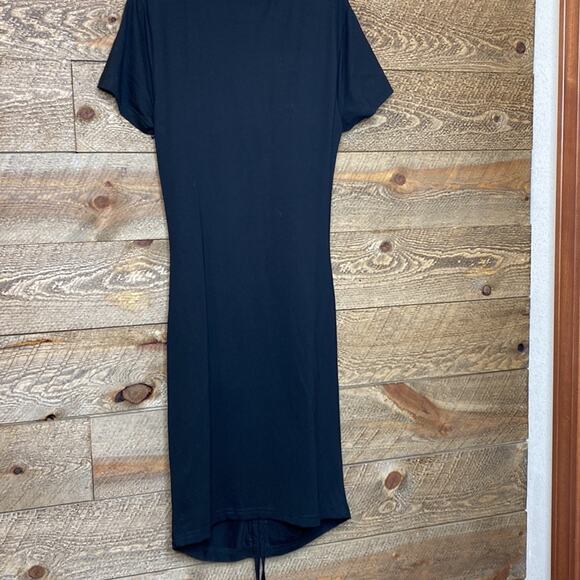 Revolve Superdown Yasmine Ruched Tie Dress In Black Stretch Size XXS NWT - Picture 8 of 8
